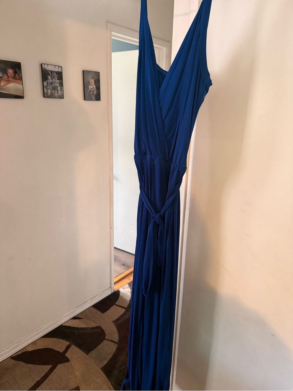 Ashley Stewart Royal Blue Sleeveless Surplice Jumpsuit